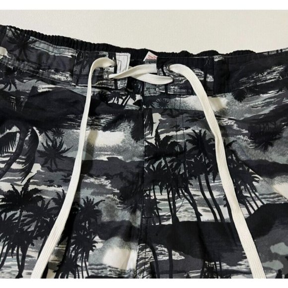 Merona Shorts Target Merona Board Shorts Swim Trunks Men Large Black White Tropical Pattern